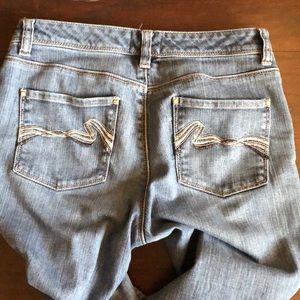 Blue denim jeans